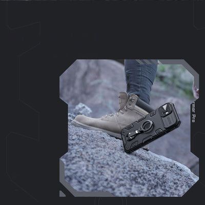 Nillkin CamShield Armor Pro Case iPhone 14 Plus case armored cover with camera cover ring stand black