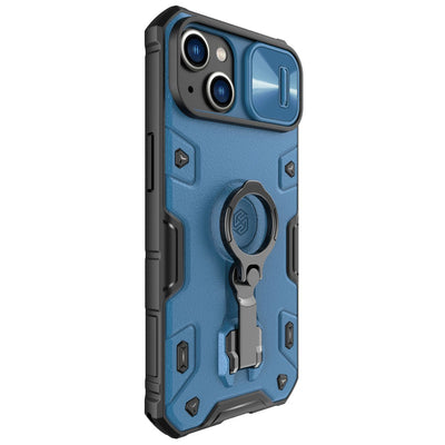 Nillkin CamShield Armor Pro Case iPhone 14 Plus armored cover with camera cover ring stand blue