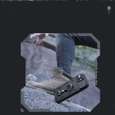 Nillkin CamShield Armor Pro Magnetic Case iPhone 14 Plus MagSafe armored cover stand ring black