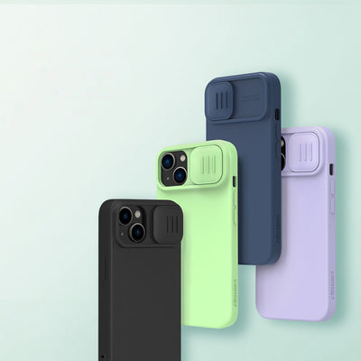 Nillkin CamShield Silky Silicone Case iPhone 14 Plus Case with Camera Protector Blue