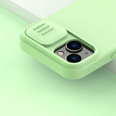 Nillkin CamShield Silky Silicone Case iPhone 14 Plus case with camera cover green