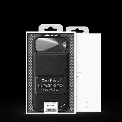 Nillkin CamShield Leather S Case iPhone 14 case cover with camera cover black