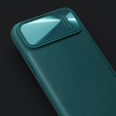 Nillkin CamShield Leather S Case iPhone 14 Plus case with camera cover blue