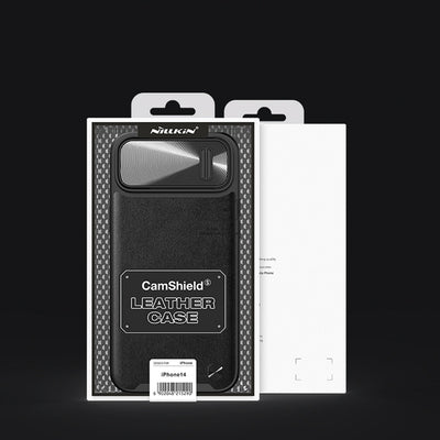 Nillkin CamShield Leather S Case iPhone 14 Pro Max case with camera cover green