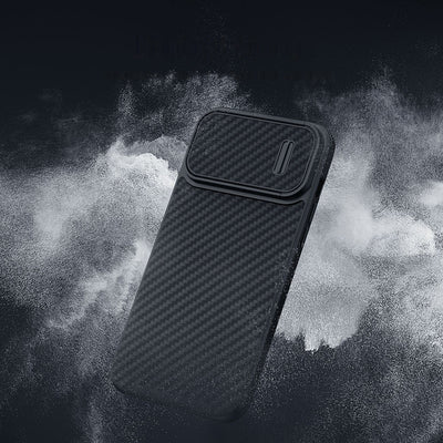 Nillkin Synthetic Fiber S Case iPhone 14 case with camera cover, black