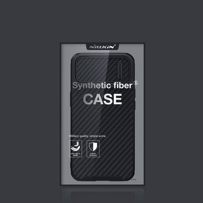 Nillkin Synthetic Fiber S Case iPhone 14 Plus case with camera cover, black
