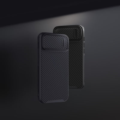 Nillkin Synthetic Fiber S Case iPhone 14 Plus case with camera cover, black