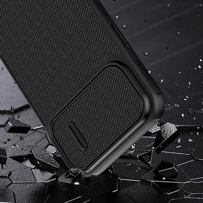 Nillkin Textured S Case for iPhone 14 Plus, armored cover with camera cover, blue