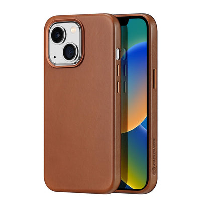 Dux Ducis Naples iPhone 14 Plus Magnetic Leather Case MagSafe Brown