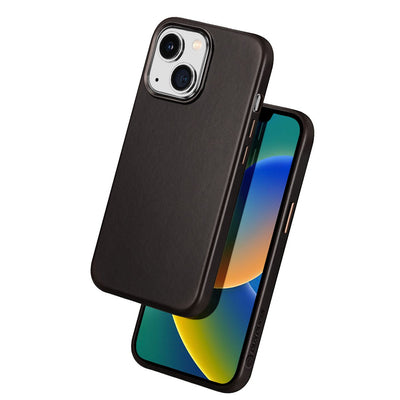 Dux Ducis Naples Case for iPhone 14 Plus Leather Cover (MagSafe Compatible) Dark Brown