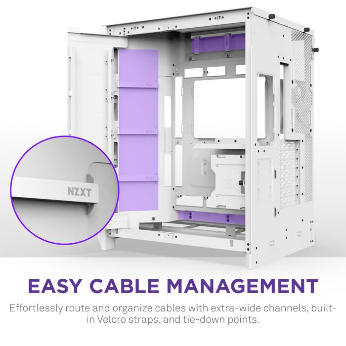 Case NZXT ATX/micro ATX/Mini-ITX/EATX White Midi Tower PC CM-H92FW-01