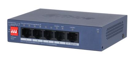 Switch DAHUA CS4005-4GT-36 Switch type Managed Switch layer L2 Form factor Desktop/Wall-Mounting 5xRJ-45 ports RJ-45 Ports Type Gigabit Ethernet (10/100/1000) 5xGigabit Ethernet (copper) ports quantity Power over Ethernet (PoE) Yes 4xPower over Ethernet