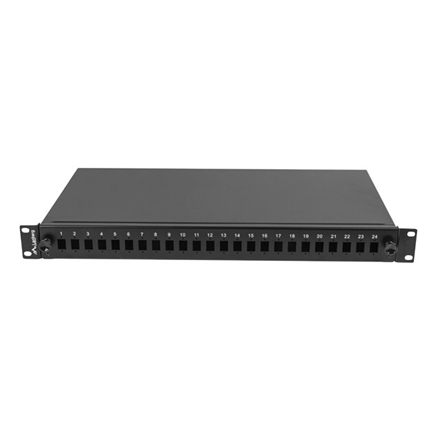 Lanberg Rackmount 19" 1U Fiber Patch panel 24xSC Simplex/24XLC Duplex Black with Accessories | FOP1-24SS-LDB