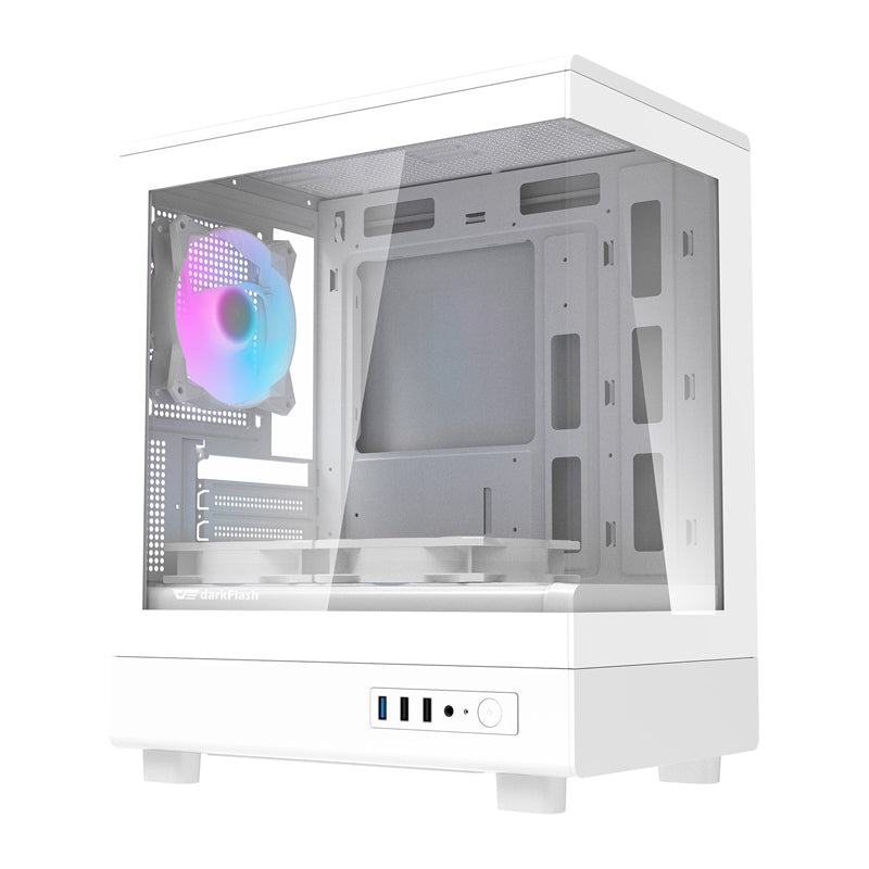 Darkflash DB330M Computer Case + 3 Fans (White) - Image 1