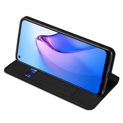 Dux Ducis Skin Pro case for Oppo Reno 8 flip cover card wallet stand black