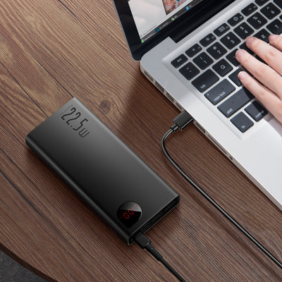 Baseus Adaman powerbank with fast charging 20000mAh 22.5W + USB-A - USB-C 3A cable 0.3m black
