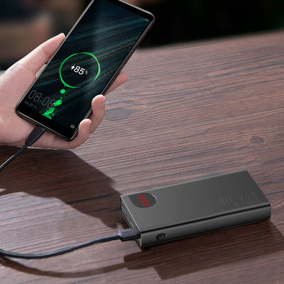 Baseus Adaman powerbank with fast charging 20000mAh 22.5W + USB-A - USB-C 3A cable 0.3m black
