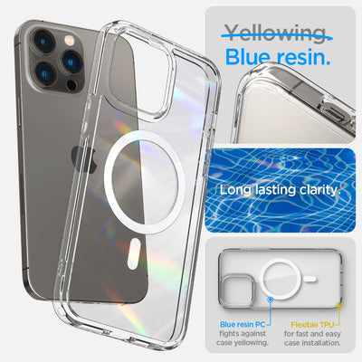 Spigen Ultra Hybrid Mag Case with MagSafe for iPhone 14 Pro - Clear/White