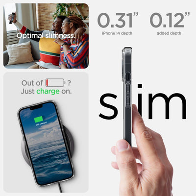 Spigen Ultra Hybrid Mag Case with MagSafe for iPhone 14 - Clear/White