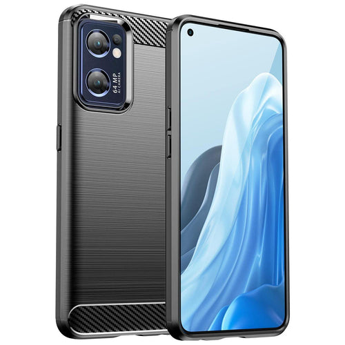 Carbon Case for Realme Narzo 50 5G flexible silicone carbon cover black — Hurtel