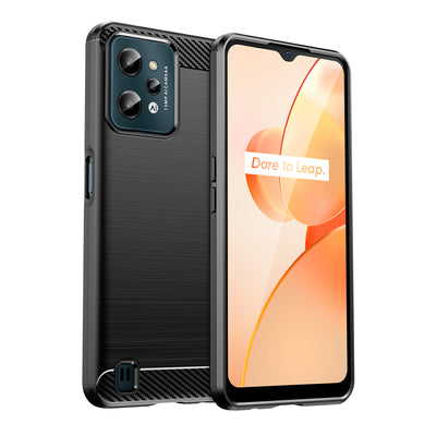 Carbon Case case for Realme C31 flexible silicone carbon cover black — Hurtel