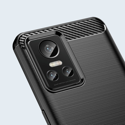 Carbon Case case for Realme GT Neo 3 flexible silicone carbon cover black — Hurtel
