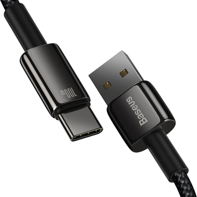 Baseus Tungsten Gold cable USB-A - USB-C 480Mb/s 100W 2m black (CAWJ000101)