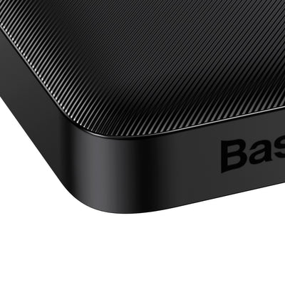 Baseus Bipow Fast Charging Power Bank 10000mAh 20W Black (Overseas Edition) + USB-A - Micro USB 0.25m Black Cable (PPBD050301