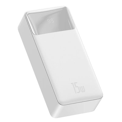 Baseus Bipow power bank with display 30000mAh 15W white (Overseas Edition) + USB-A - Micro USB cable 0.25m white (PPBD050202)