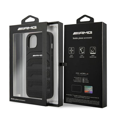 AMG AMHCP14MGSEBK iPhone 14 Plus 6,7 "black / black hardcase Leather Debossed Lines — Mercedes
