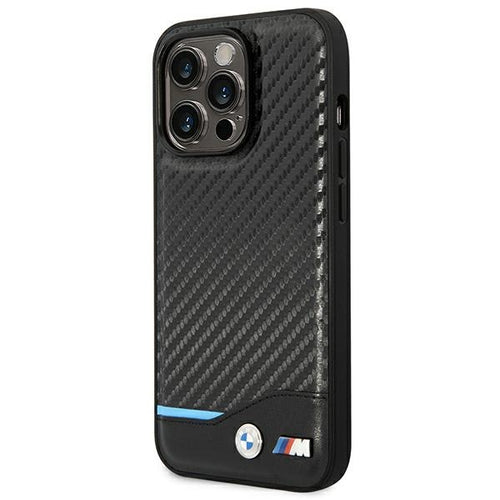 Case BMW BMHCP14L22NBCK iPhone 14 Pro 6.1 "black / black Leather Carbon