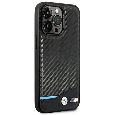 Case BMW BMHCP14L22NBCK iPhone 14 Pro 6.1 "black / black Leather Carbon