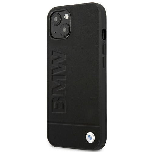 Case BMW BMHCP14MSLLBK iPhone 14 Plus 6.7 "black / black Leather Stamp