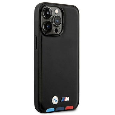 Case BMW BMHMP14L22PTDK iPhone 14 Pro 6.1 "black / black Leather Stamp Tricolor Magsafe