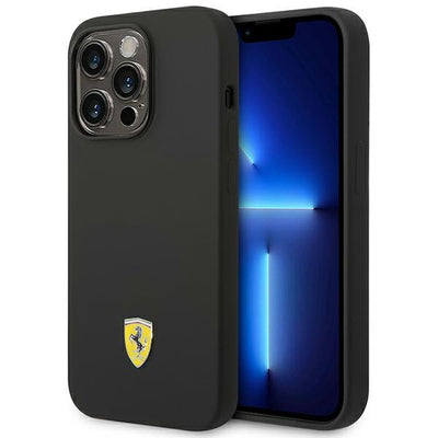 Ferrari FEHCP14LSIBBK iPhone 14 Pro 6.1" black/black hardcase Silicone Metal Logo