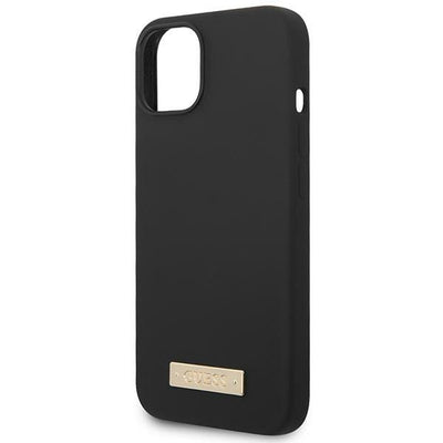 Guess GUHMP14MSBPLK iPhone 14 Plus 6.7" black/black hard case Silicone Logo Plate MagSafe