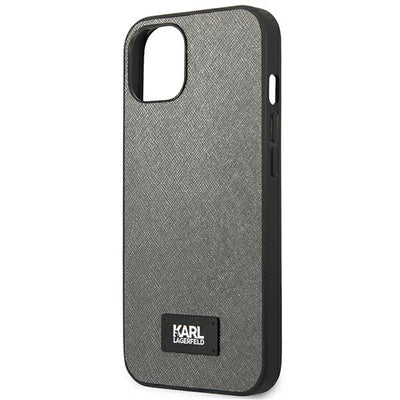 Karl Lagerfeld KLHCP13SSFMP2DG iPhone 13 mini 5,4 "hardcase silver / silver Saffiano Plaque
