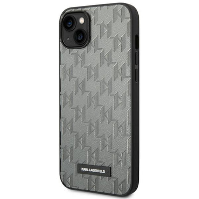 Karl Lagerfeld KLHCP14SSAKLHPG iPhone 14 6.1 "hardcase gray / gray Saffiano Mono Metal Logo