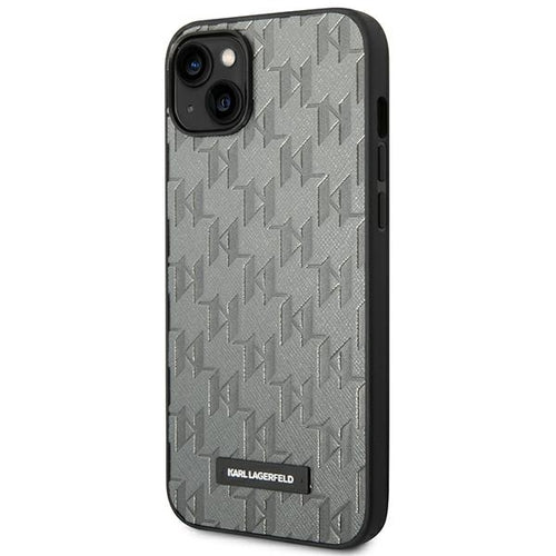 Karl Lagerfeld KLHCP14SSAKLHPG iPhone 14 6.1 "hardcase gray / gray Saffiano Mono Metal Logo