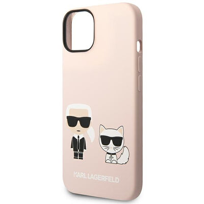 Karl Lagerfeld KLHMP14SSSKCI iPhone 14 6.1 "hardcase light pink / light pink Silicone Karl & Choupette Magsafe