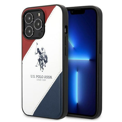 US Polo USHCP14LPSO3 iPhone 14 Pro 6.1" white/white Tricolor Embossed — U.S. Polo Assn.