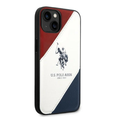 US Polo USHCP14SPSO3 iPhone 14 6.1" white/white Tricolor Embossed — U.S. Polo Assn.