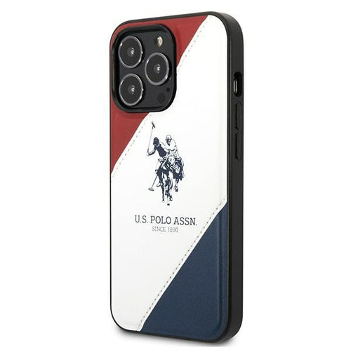 US Polo USHCP14XPSO3 iPhone 14 Pro Max 6.7" white/white Tricolor Embossed — U.S. Polo Assn.