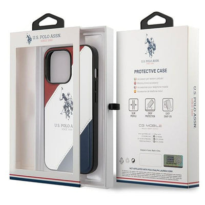 US Polo USHCP14XPSO3 iPhone 14 Pro Max 6.7" white/white Tricolor Embossed — U.S. Polo Assn.