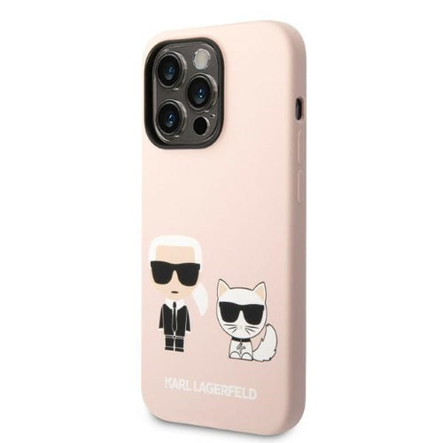Karl Lagerfeld KLHMP14LSSKCI iPhone 14 Pro 6.1 "hardcase light pink / light pink Silicone Karl & Choupette Magsafe