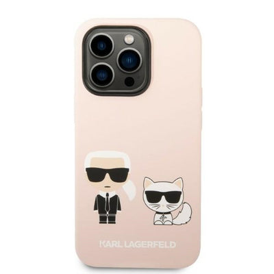Karl Lagerfeld KLHMP14LSSKCI iPhone 14 Pro 6.1 "hardcase light pink / light pink Silicone Karl & Choupette Magsafe