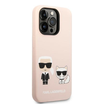 Karl Lagerfeld KLHMP14LSSKCI iPhone 14 Pro 6.1 "hardcase light pink / light pink Silicone Karl & Choupette Magsafe