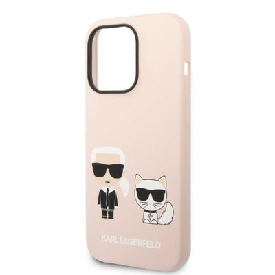 Karl Lagerfeld KLHMP14LSSKCI iPhone 14 Pro 6.1 "hardcase light pink / light pink Silicone Karl & Choupette Magsafe