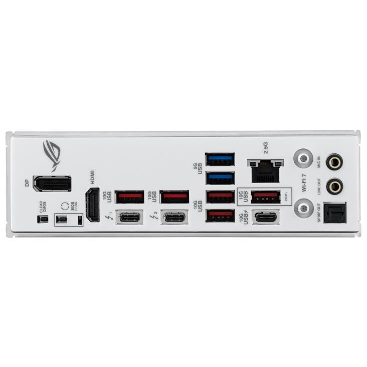 Mainboard ASUS Intel Z890 LGA1851 ATX Memory DDR5 Memory slots 4 1xPCI-Express 4.0 16x 1xPCI-Express 5.0 16x 5xM.2 1xHDMI 1xDisplayPort 1xAudio-In 1xAudio-Out 2xUSB 3.0 5xUSB 3.1 1xUSB-C 2xUSB-C w/Thunderbolt 1xOptical S/PDIF 1xRJ45 ROGSTRIXZ890-AGAMWIFI