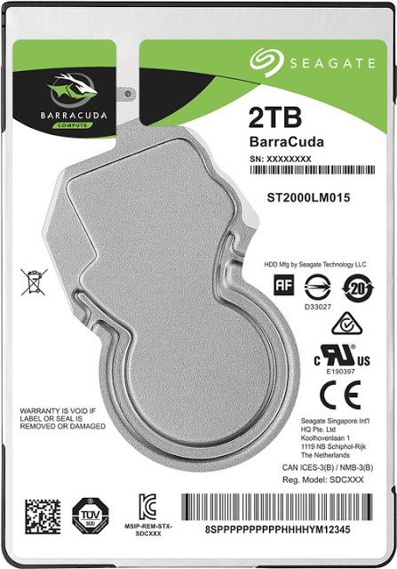 HDD SEAGATE Barracuda 2TB SATA 3.0 128 MB 5400 rpm 2,5" Thickness 7mm ST2000LM015
